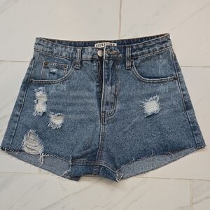 Signature8 Blue Distressed Jean Shorts